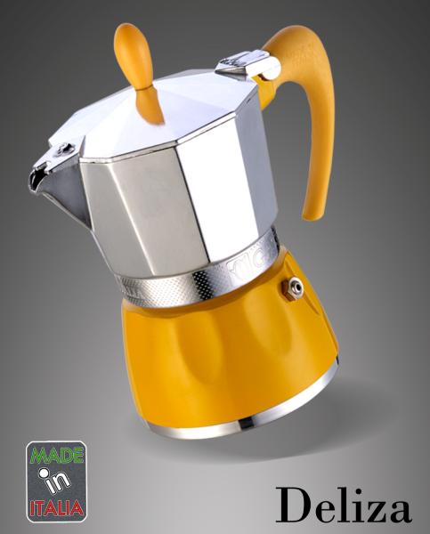 Espressokocher Delizia gelb - 6 Tassen